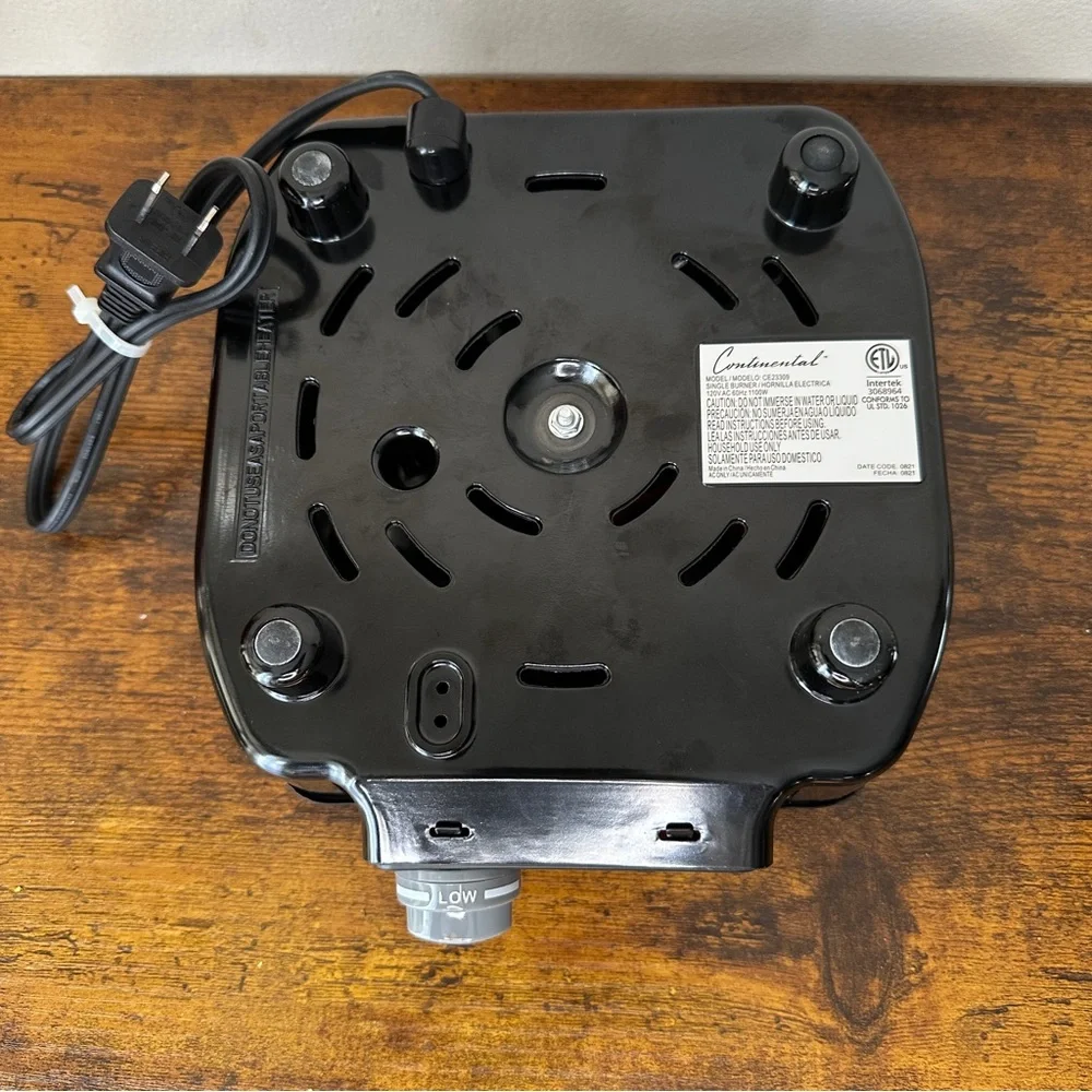 Continental Electric Single Burner Hot Plate 1100W Model CE23309 Black